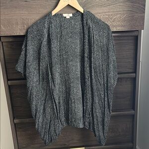 LOFT Black and White Polka Dot Kimono Cardigan